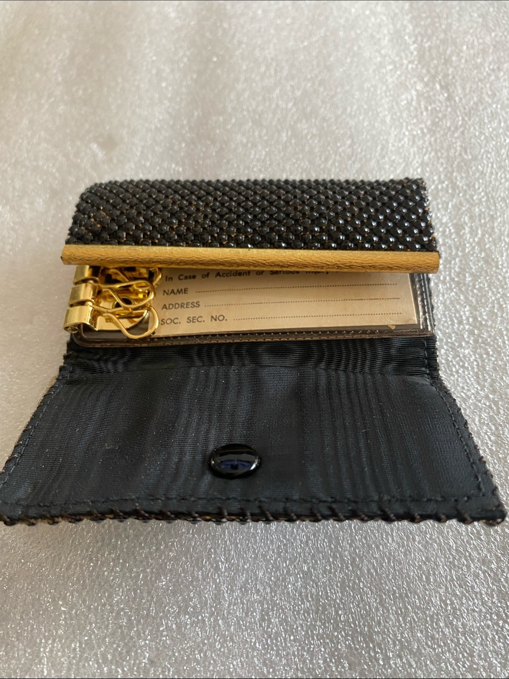 Whiting & Davis Key Holder with Gold Hardware
